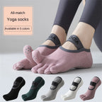 Women Five Toe Yoga Socks Non Slip Grip Pilates Fitness Barre Dance