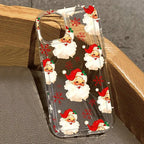 Cartoon Christmas Clear Case for iPhone 11 12 13 14 15 16 17