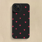 Black Love Heart Case for iPhone 11 12 13 14 15 16 17 Pro Max