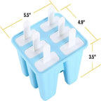 6Pcs Silicone Popsicle Molds – BPA Free Reusable Ice Pop Maker Set