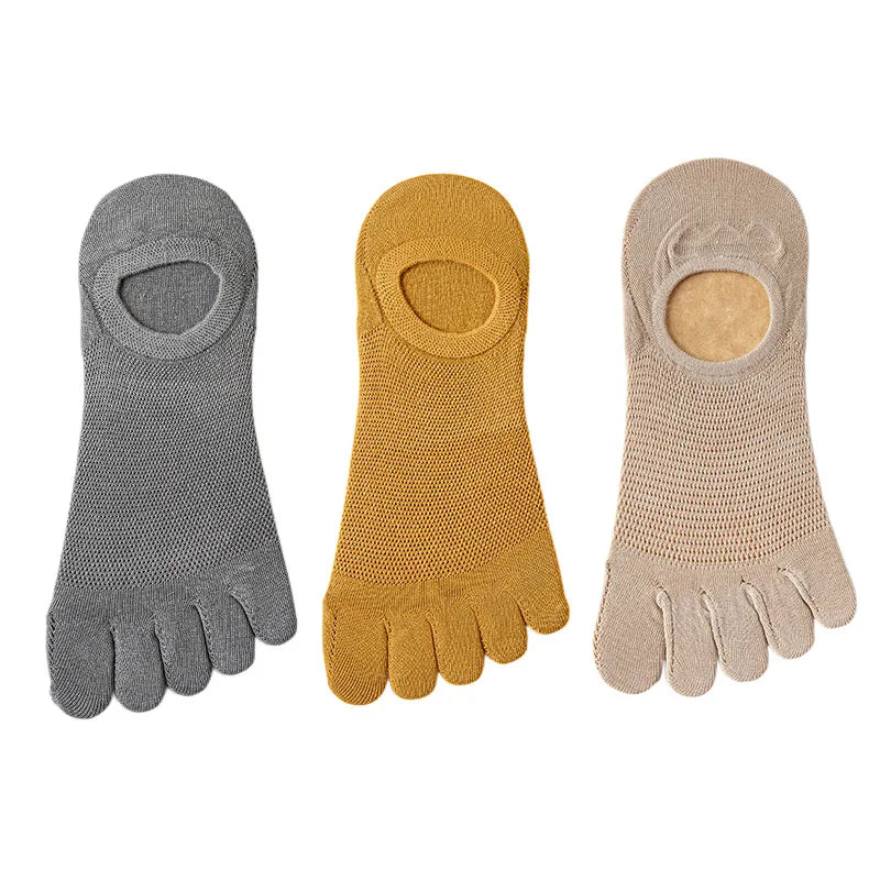 Men’s Toe Socks Breathable Anti Sweat Casual Finger Socks 3 Pairs