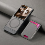 Magnetic Leather Wallet Case for Motorola Razr 60 50 40 Ultra