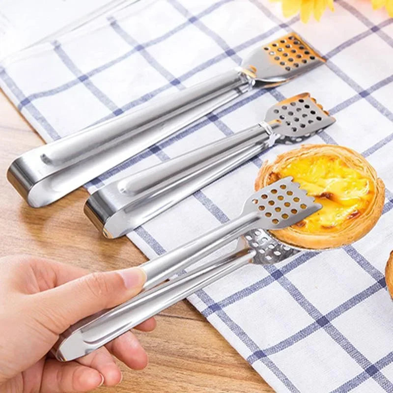 9 Inch Stainless Steel Serving Tongs UK BBQ Buffet Kitchen Tongs