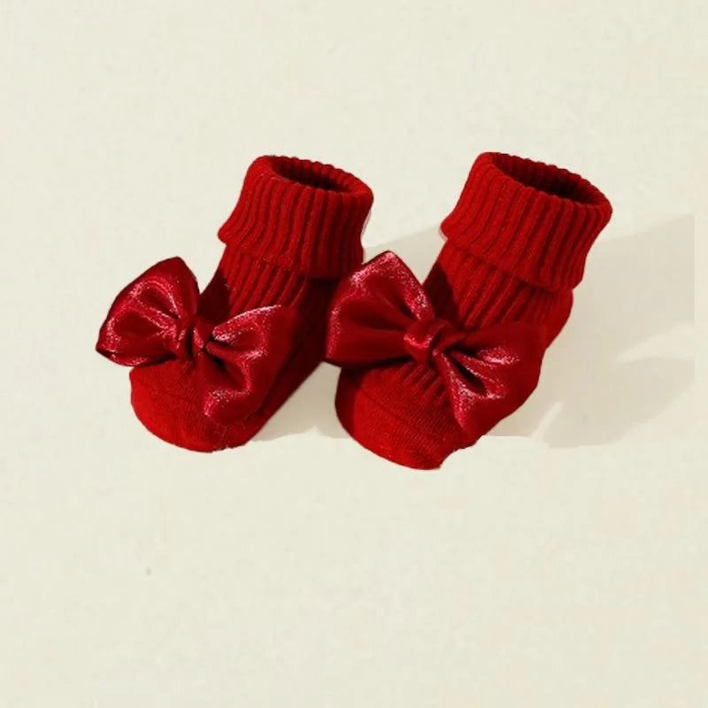 Baby Girl Bow Ankle Socks Soft Cotton Anti-Slip Toddler Socks