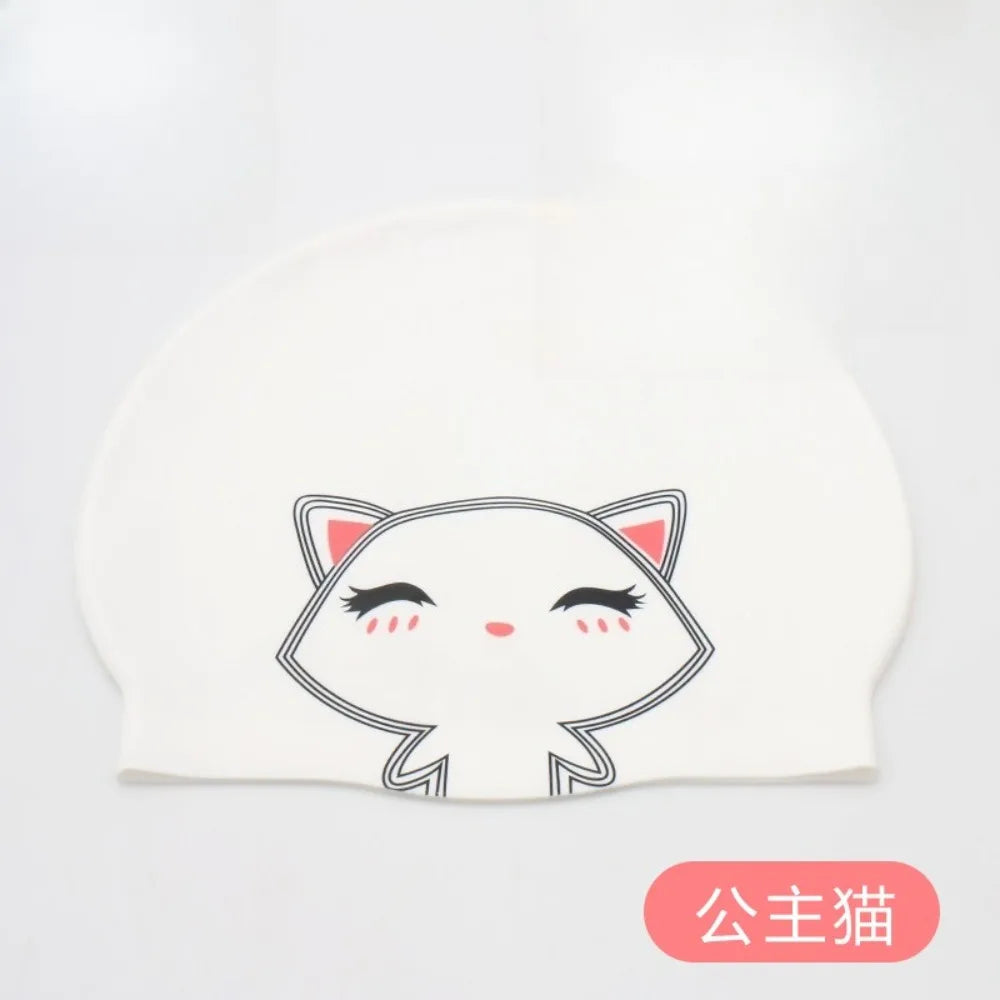 Cartoon Silicone Swimming Cap Waterproof Stretch Swim Hat
