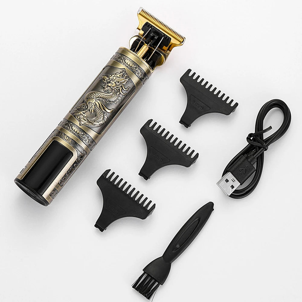 Vintage Hair Clipper Cordless Trimmer USB Recharge Barber Tool Pro Secondary image