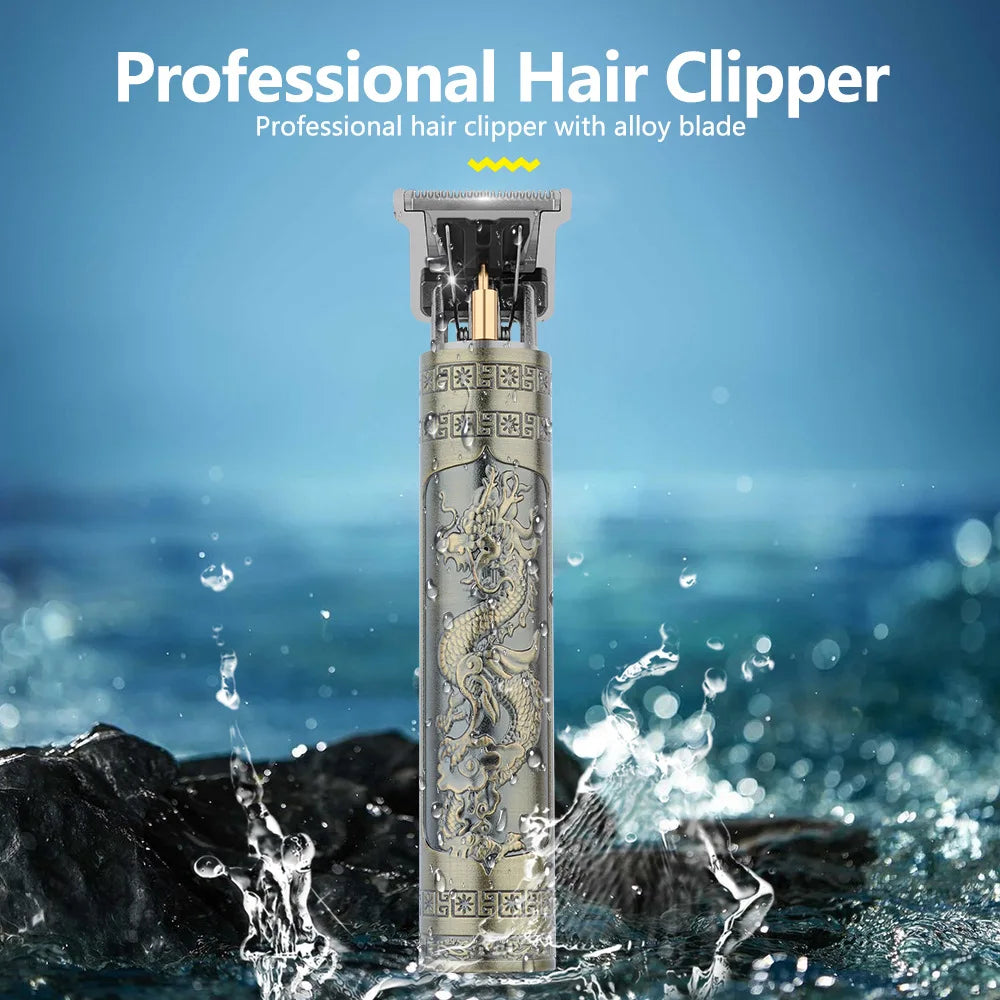 Retro T9 Hair Clipper Cordless Trimmer USB Recharge Barber Shaver Pro