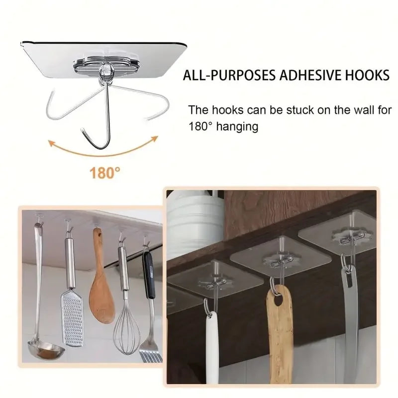 Adhesive Wall Hooks Strong Storage Hooks