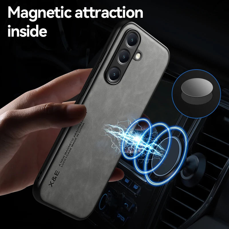 Luxury Leather Slim Case for Samsung Galaxy S21 S22 S23 S24 S25 S26