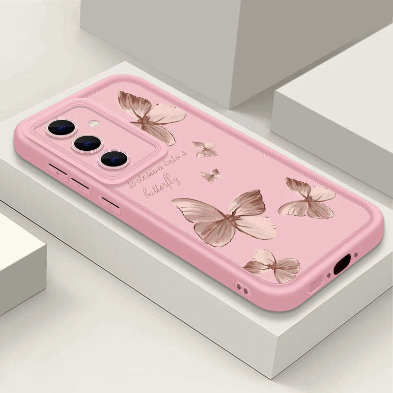 Gold Butterfly TPU Case for Samsung Galaxy S22 S23 S24 S25 S26