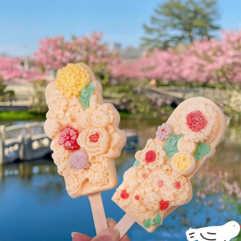 Silicone Flower Popsicle Mold – Easy Release Floral Ice Cream Maker