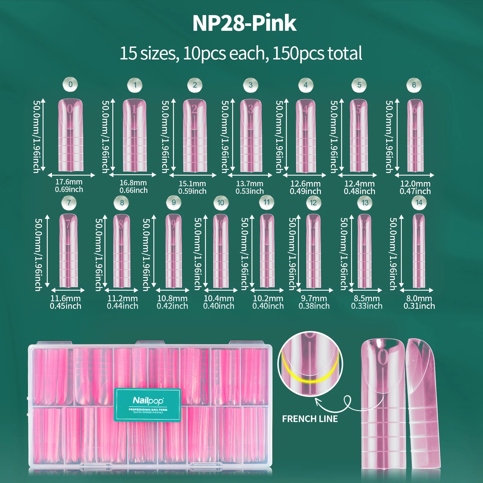 Nailpop Dual Forms Reusable Nail Extension Molds with Scale Design