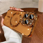 Magnetic Clear Plating Case for iPhone 11 12 13 14 15 16 17 Pro Max