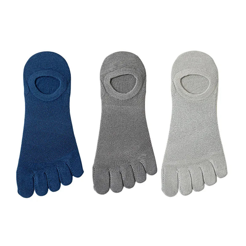 Men’s Toe Socks Breathable Anti Sweat Casual Finger Socks 3 Pairs