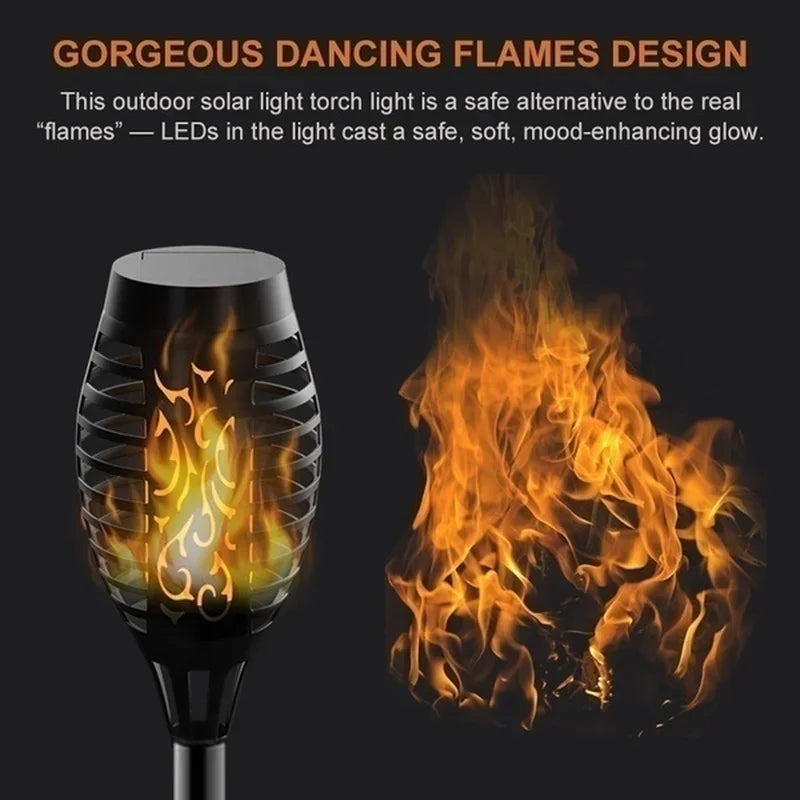 Solar Flame Torch Lights Waterproof Garden Décor