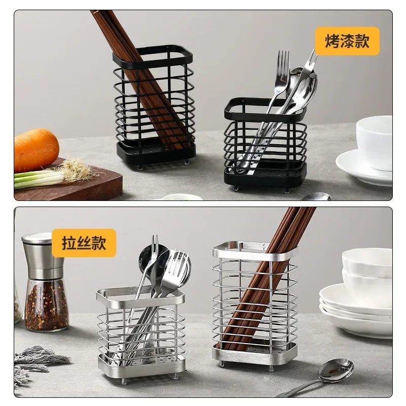 Hanging Cutlery Holder Stainless Steel Drainer