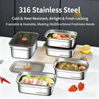 Stainless Steel Camping Lunch Box Leakproof Large Capacity Bento Box