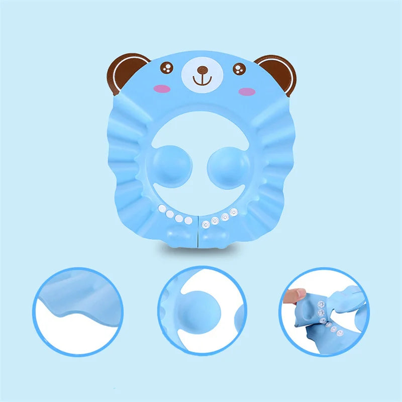 Baby Shower Cap Adjustable Shampoo Bath Hat for Kids