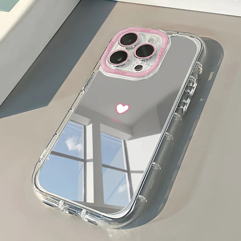 Minimalist Smile Mirror Case for iPhone 17 16 15 14 13 12 11 Pro Max