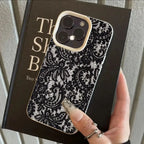 Black Lace Personalized Phone Case for iPhone 17 16 15 14 13 Pro Max