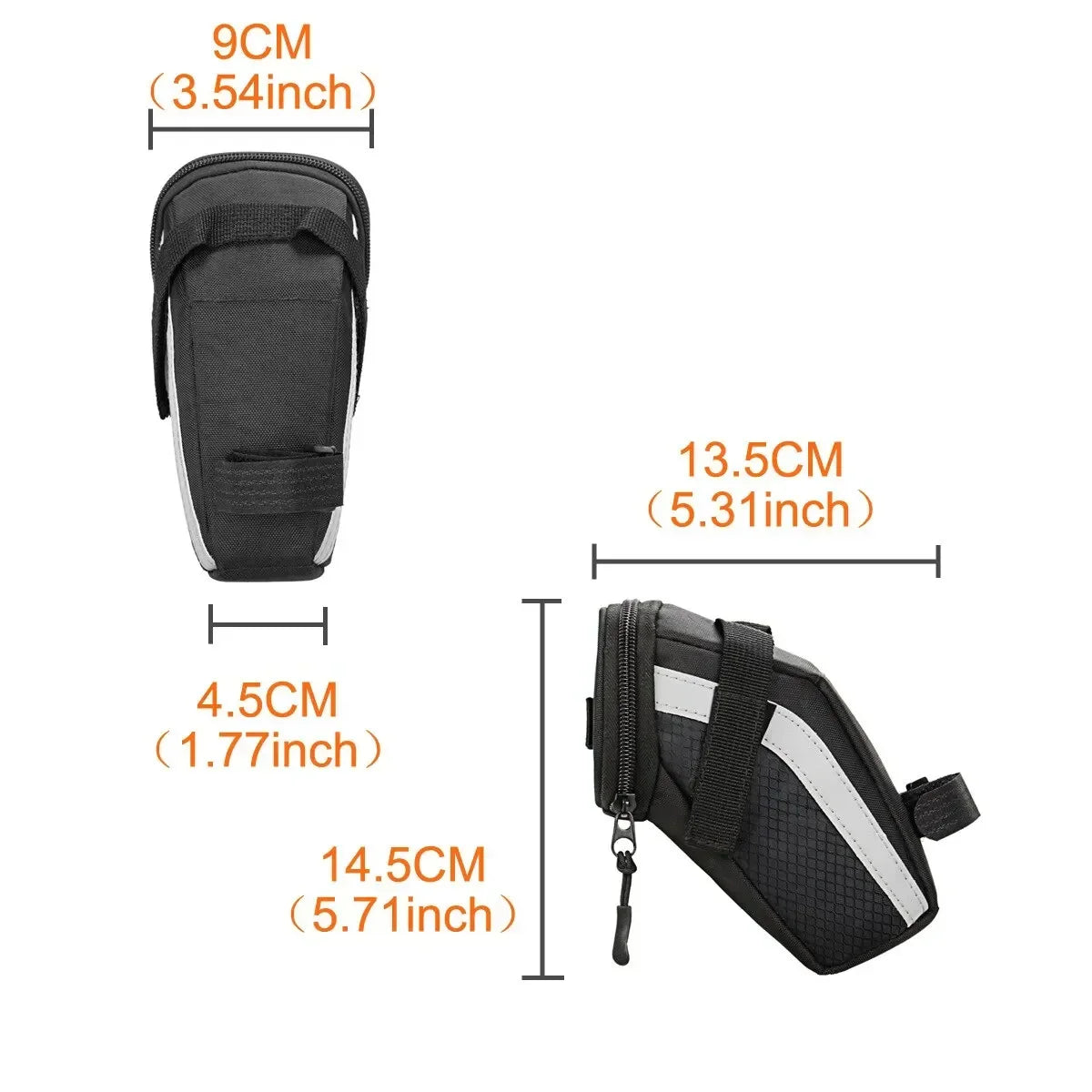 1L Waterproof Bicycle Saddle Bag Reflective MTB Rear Storage Pouch