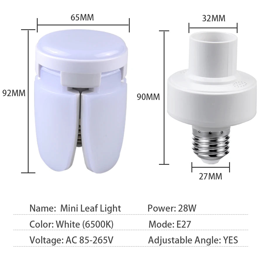 E27 Foldable LED Garage Light 28W Ceiling Lamp