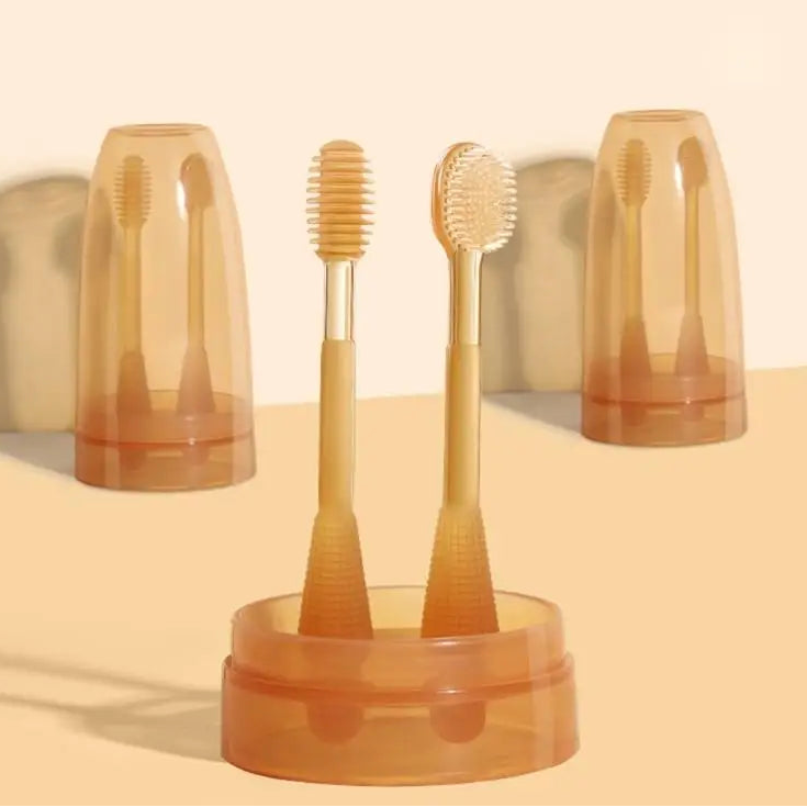 Silicone Baby Toothbrush Set with Tongue Scraper for Infants Main image