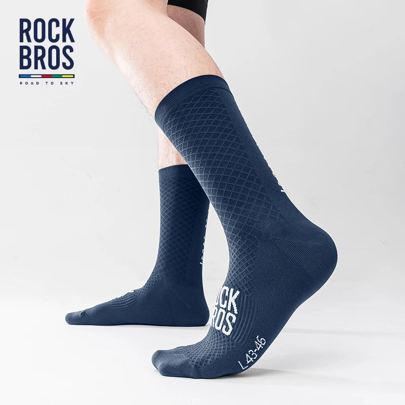 ROCKBROS Cycling Socks Breathable Shock-Absorbing Sports Socks 2 Pairs