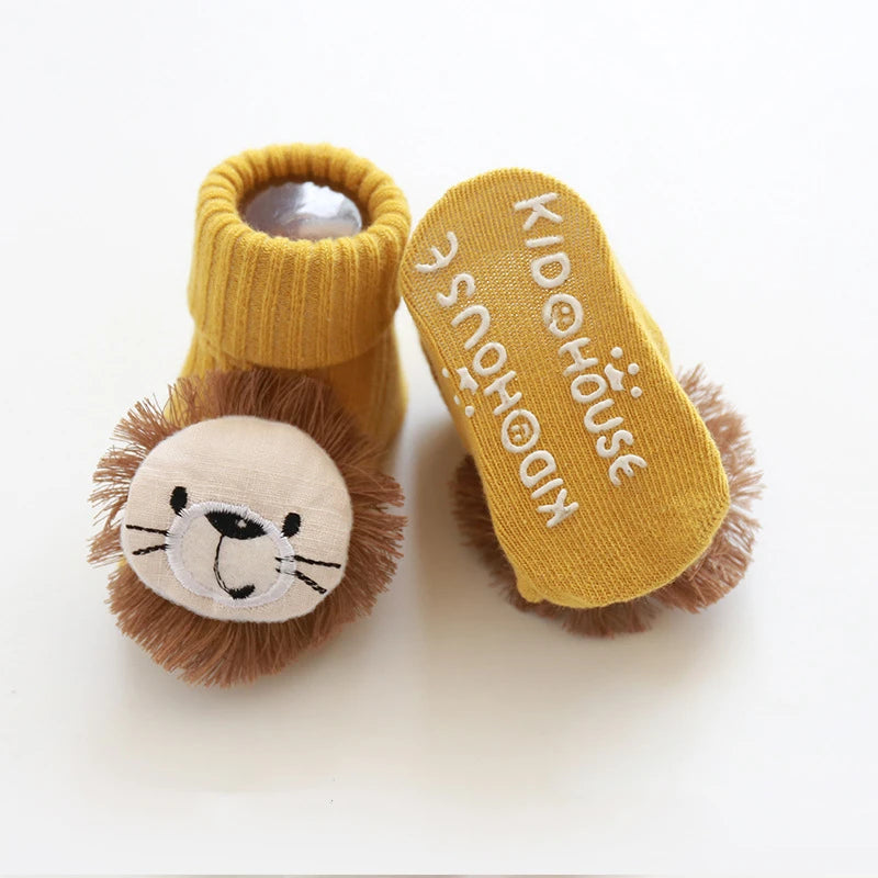 Baby Anti-Slip Socks UK – Cute Bow & Lion Toddler Slippers Main image