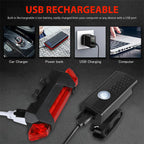 USB Rechargeable Bike Light Set with Front & Tail Light