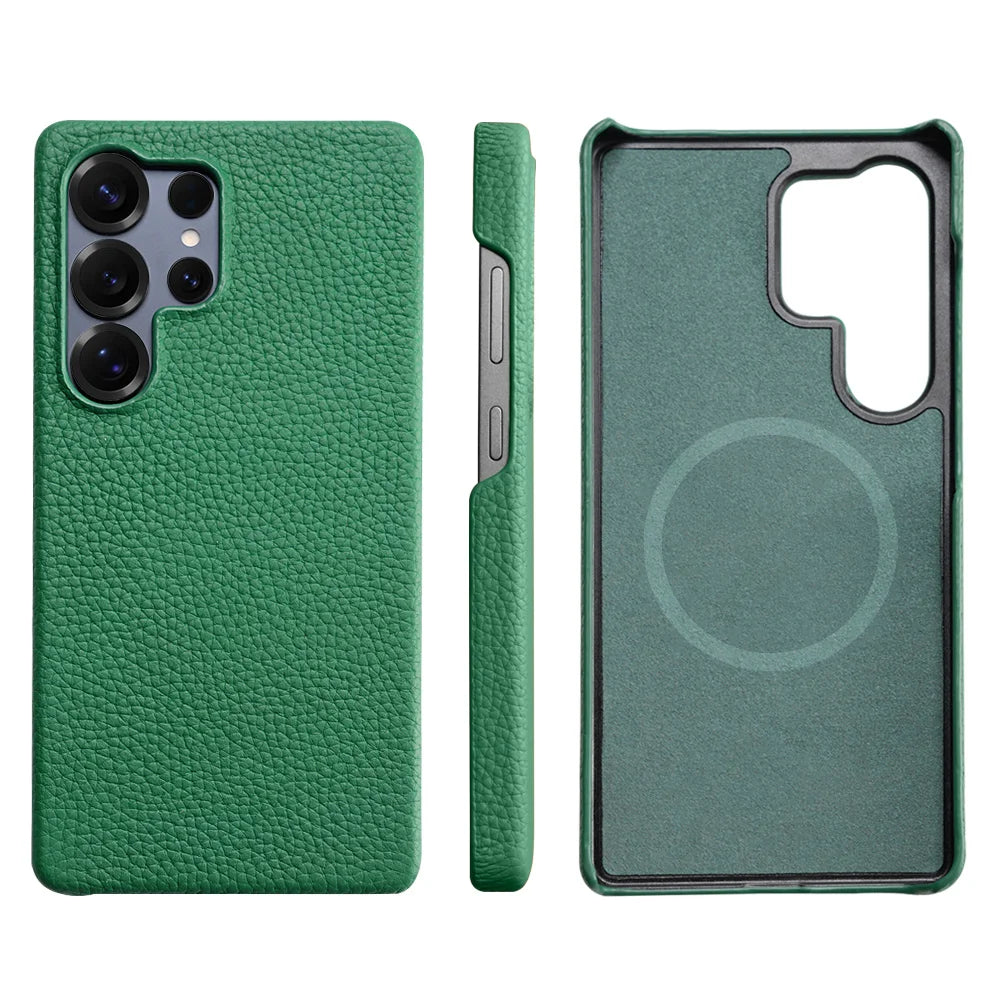 MagSafe Magnetic Leather Case for Samsung S24 S25 S26 Ultra Plus Cover