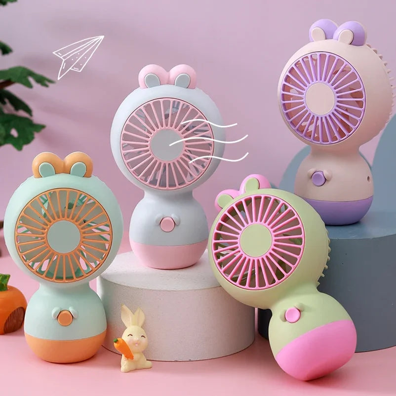 Cute Rabbit Ear Mini Fan UK USB Rechargeable Kids Desk Fan