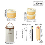 WORTHBUY Portable Thermal Lunch Box 304 Stainless Steel Insulated Bento Box
