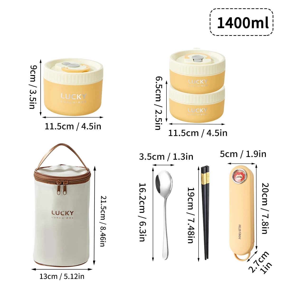 WORTHBUY Portable Thermal Lunch Box 304 Stainless Steel Insulated Bento Box