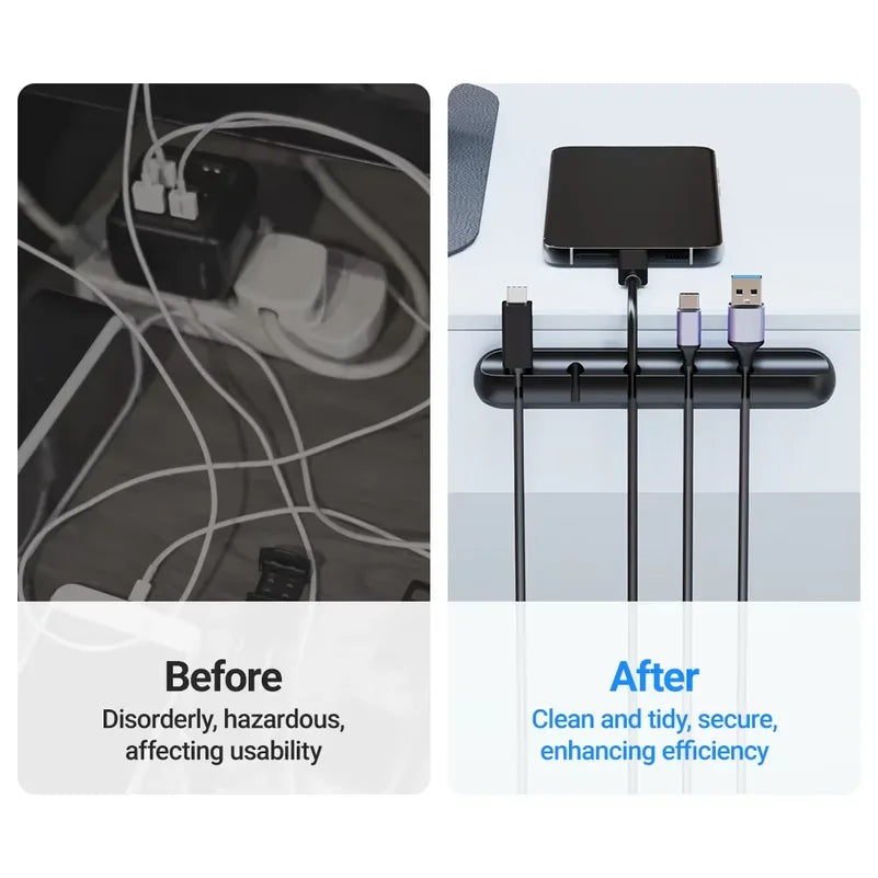 Adhesive Cable Holder Clips Cord Management Wire Organizer for Desktop USB Charging Cable