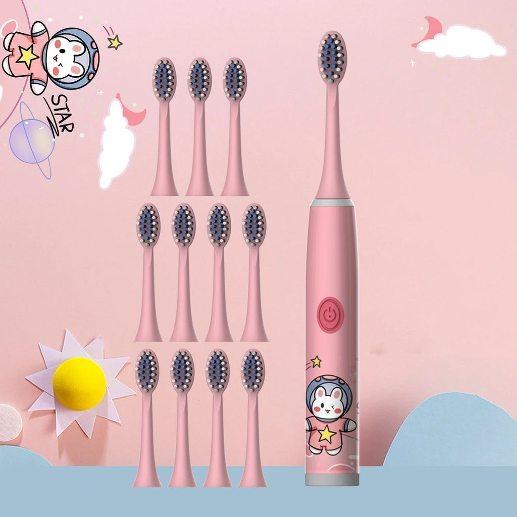 Kids Electric Toothbrush Cartoon Space Series Soft Cleaning Brush