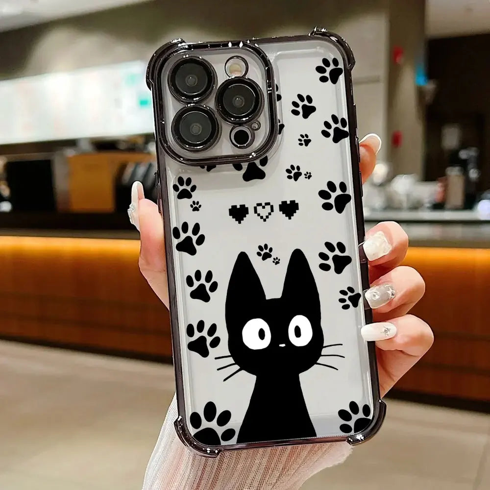 Cute Cartoon Cat Case for Xiaomi 14 15 15T 17T Pro Poco F5 F7 F8 X7