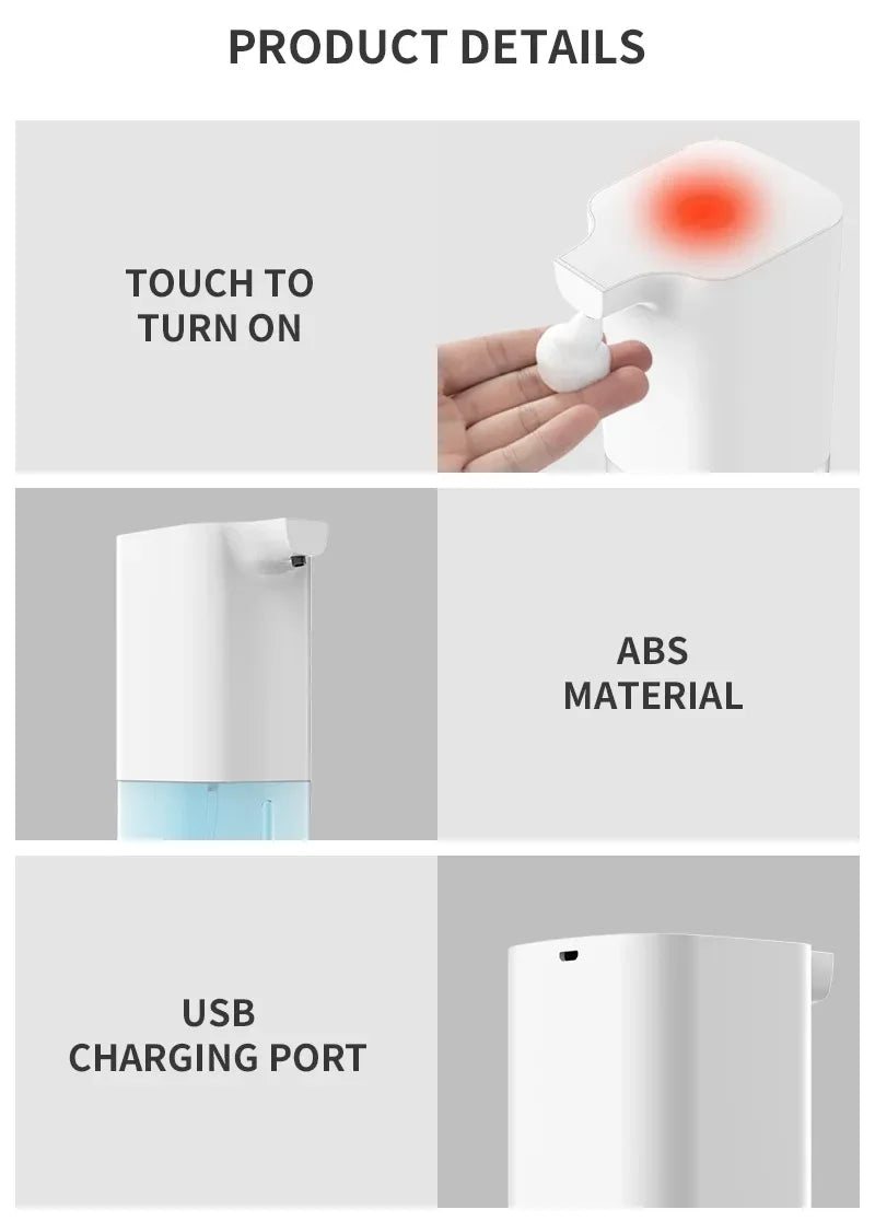 Automatic Soap Dispenser USB Rechargeable Infrared Foam Sensor