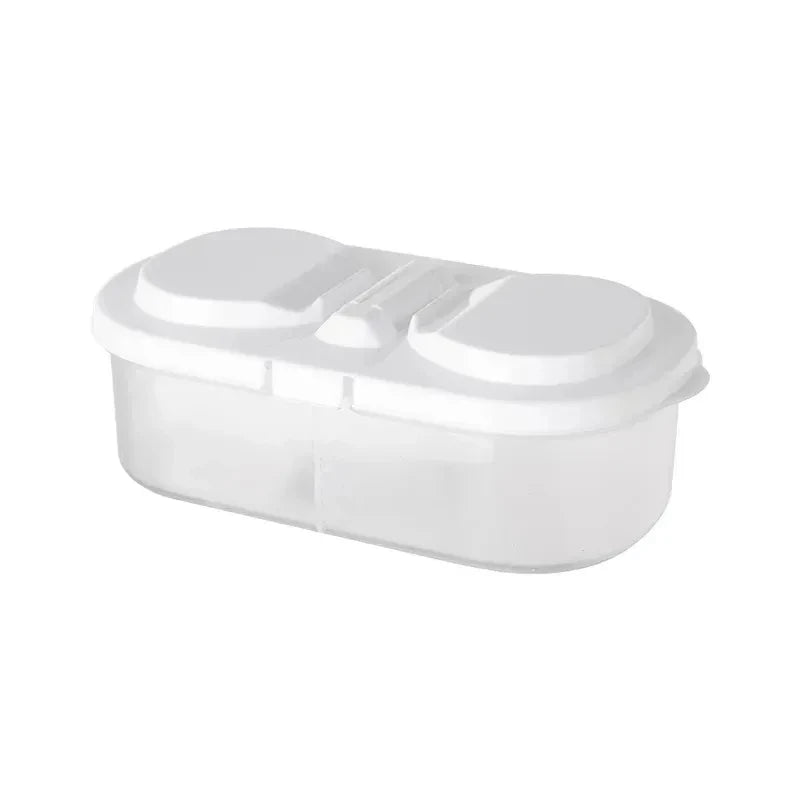 Double Compartment Food Storage Box Sealed Plastic Snack Lunch Container