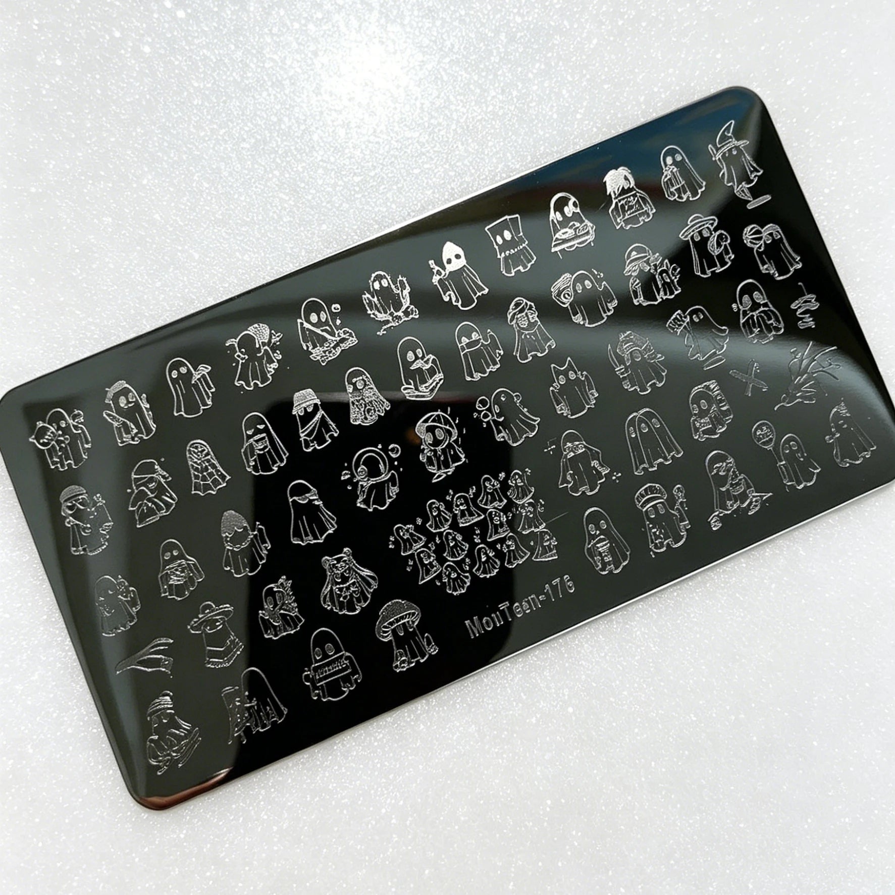MouTeen263 Nail Stamping Plate Cursive Letter Nail Art Template