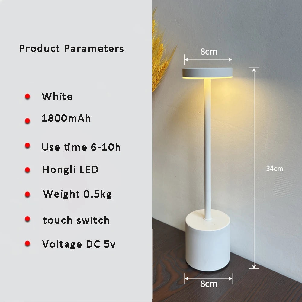 Rechargeable LED Table Lamp for Bedroom & Restaurant Décor