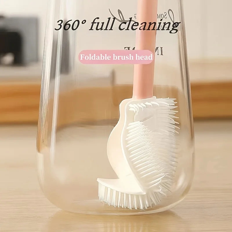 Foldable Silicone Bottle Brush 360° Long Handle Main image