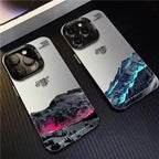 Snow Mountain Sunset Electroplate Case for iPhone 11 12 13 14 15 16 17