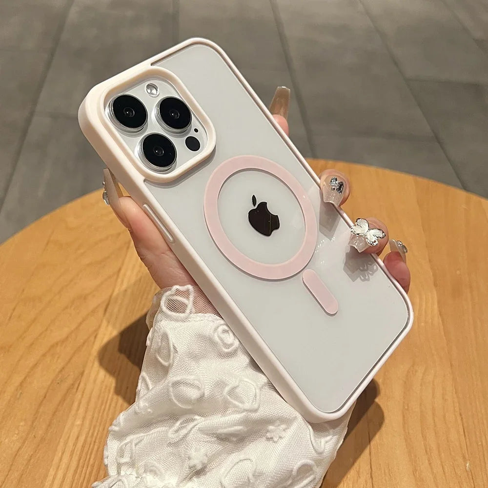Natural Titanium MagSafe Case for iPhone 11 12 13 14 15 16 Pro Max