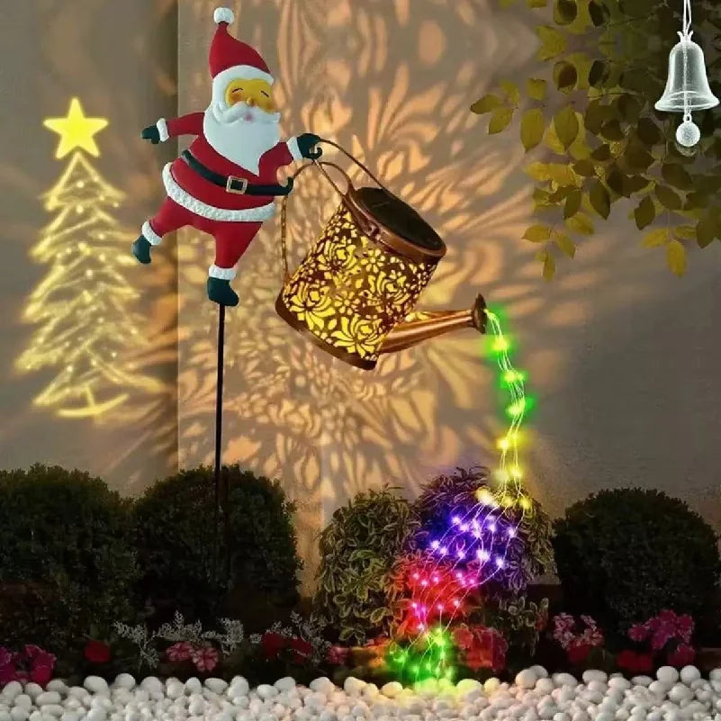 Solar Fairy Watering Can Garden Light Waterproof Outdoor Projection Lamp