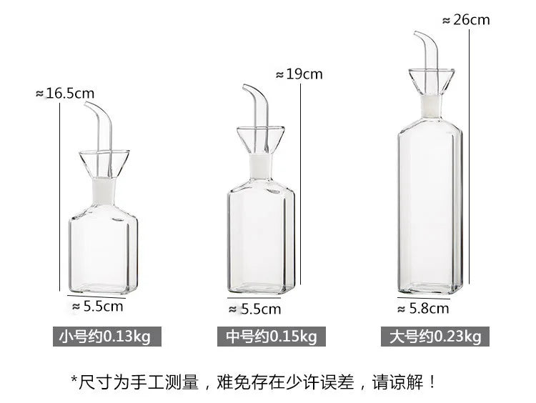 High Borosilicate Glass Oil Pot Leakproof Oil & Vinegar Dispenser Bottle