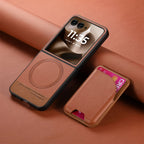 Magnetic Leather Wallet Case for Motorola Razr 60 50 40 Ultra