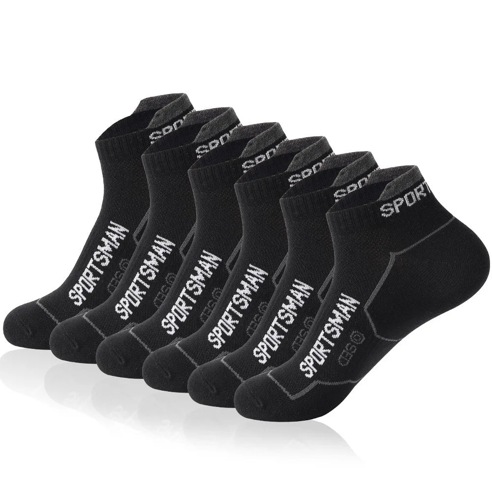 6 Pairs Men Sports Socks Breathable Mesh Running Basketball Socks