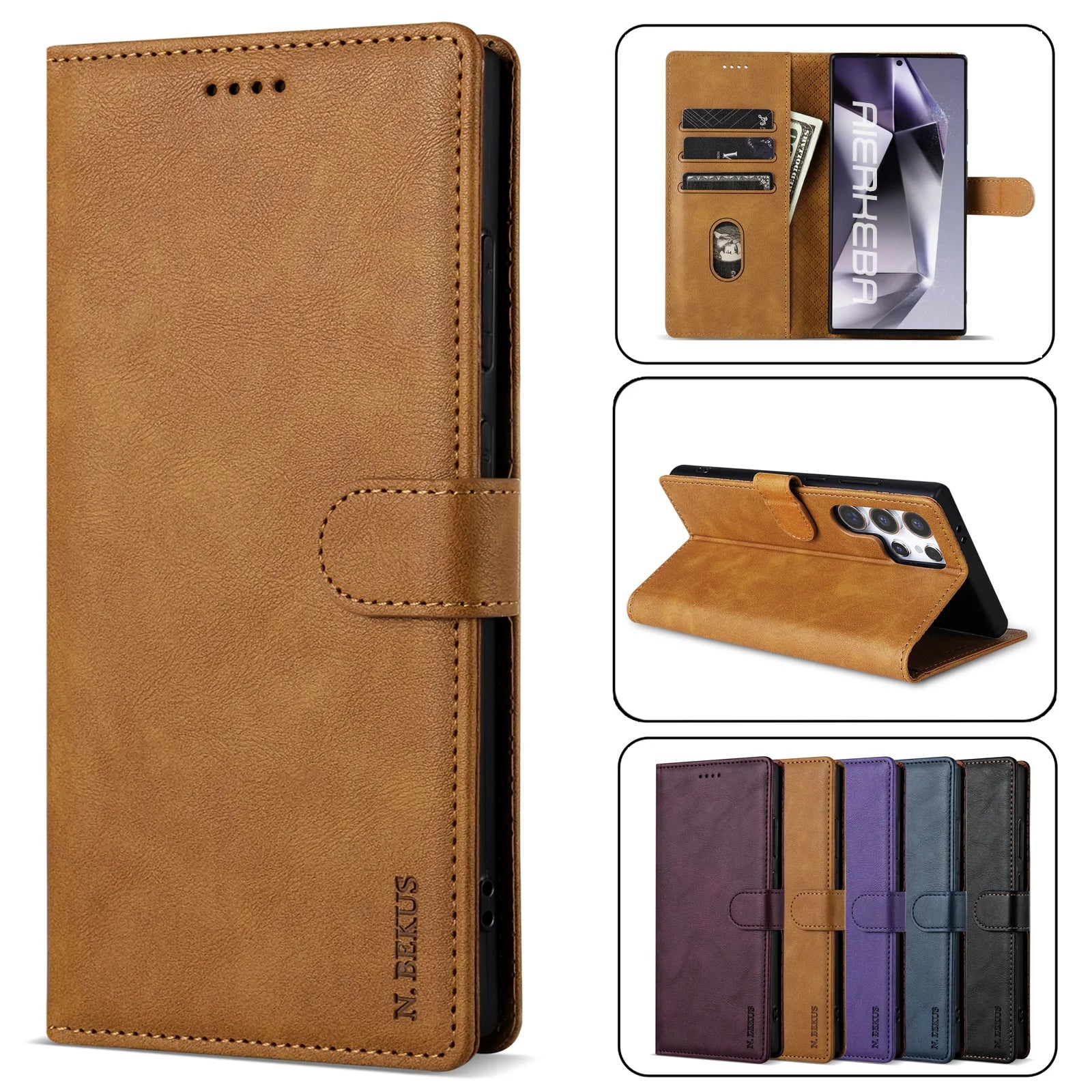 Business Leather Wallet Case for Samsung Galaxy S22 S23 S24 S25 S26 Main image