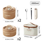WORTHBUY Portable Thermal Lunch Box 304 Stainless Steel Insulated Bento Box